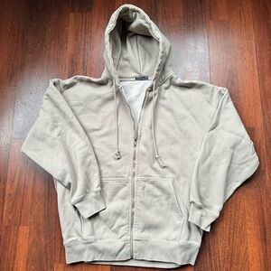 Brandy Melville Taupe Zip-Up Hoodie